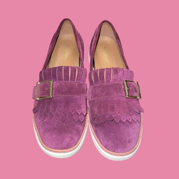 NWOB The Vionic Merlot Cambridge Women's Slip On Suede Loafers Size 10 - Picture 2 of 6